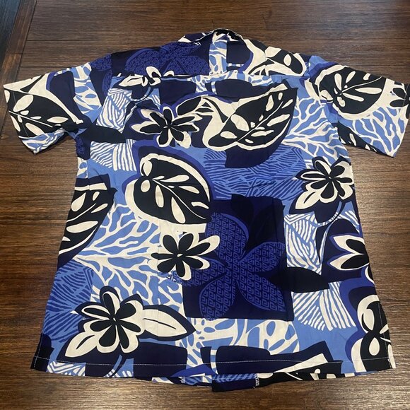 NWT Cora Spearman Hawaiian Shirt Men's Sz M Blue Floral Stitch Fix Coradorables - Picture 4 of 6